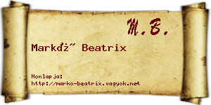 Markó Beatrix névjegykártya